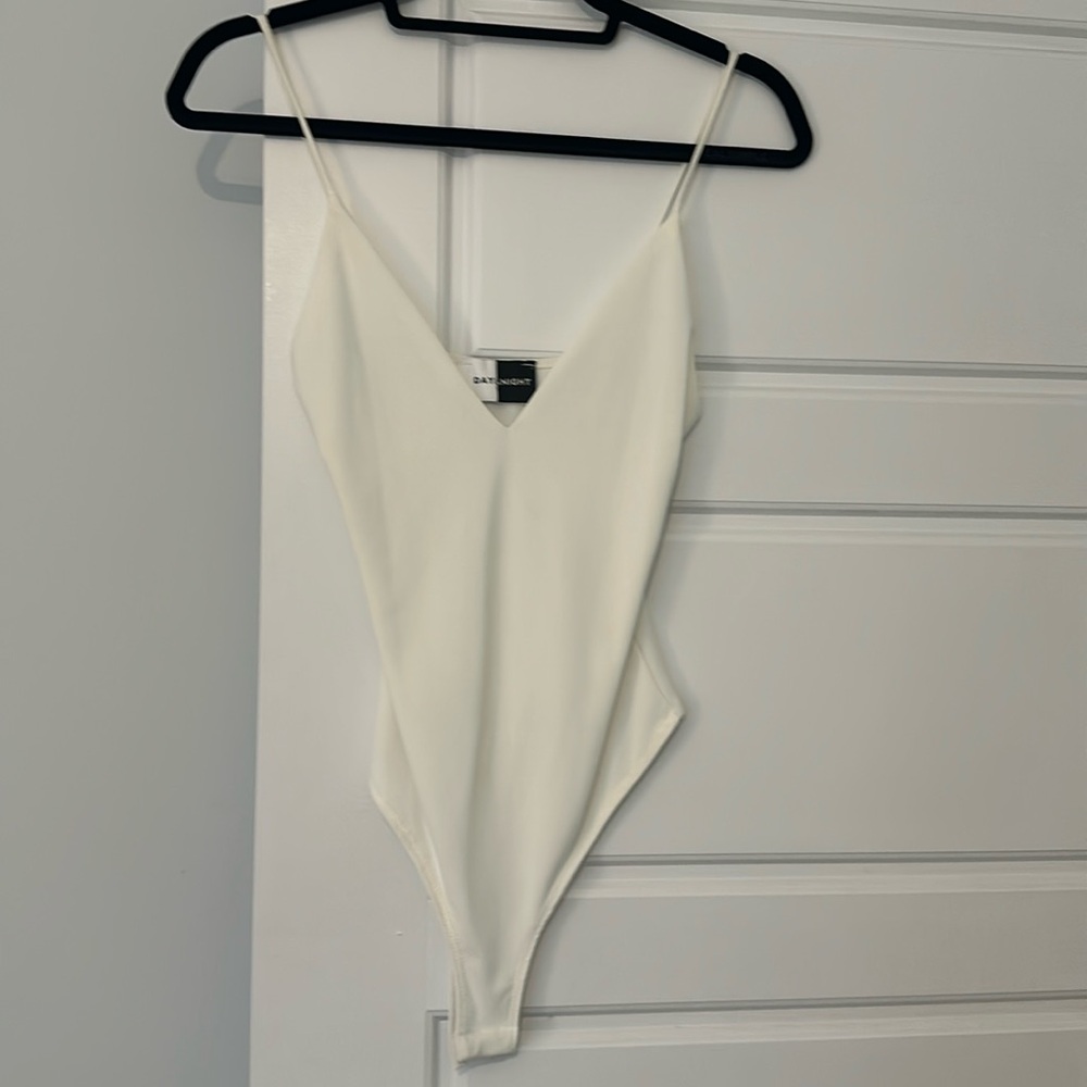 Silk-feel cream bodysuit